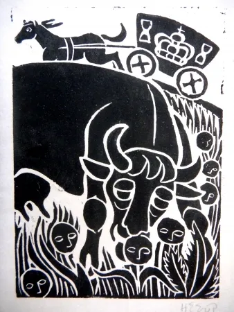 Linolschnitt Heerup - Grass I