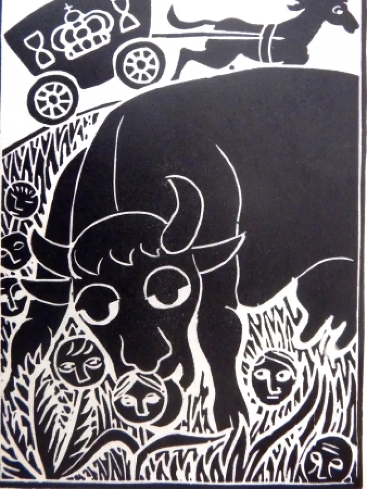 Linolschnitt Heerup - Grass II