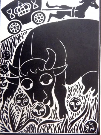 Linolschnitt Heerup - Grass II