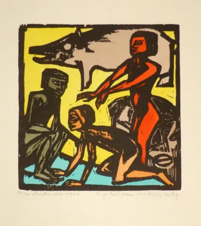 Holzschnitt Helbig - Spielende