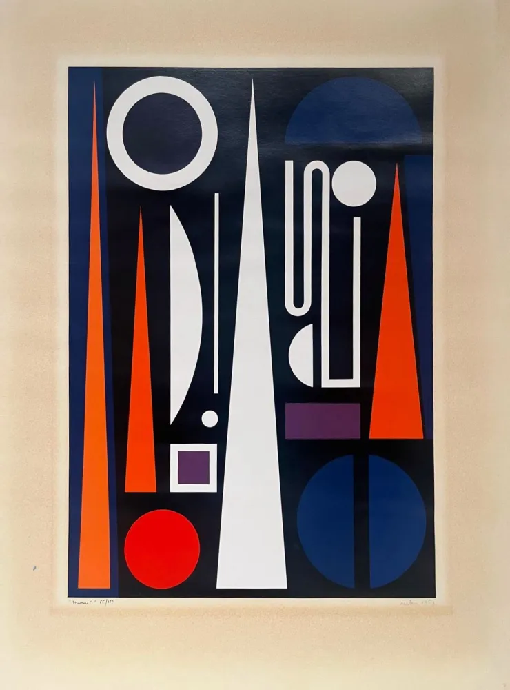 Siebdruck Herbin - Minuit 