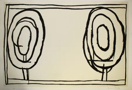 Aquatinta Hernandez Pijuan - Cases i arbres 3