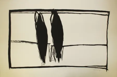 Linolschnitt Hernandez Pijuan - Des de la finestra II (From the Window II)