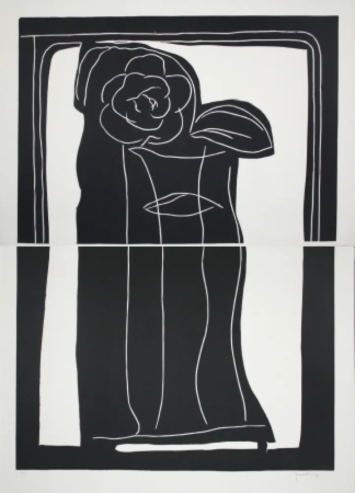 Linolschnitt Hernandez Pijuan - Gerro amb flors / Vase with Flowers