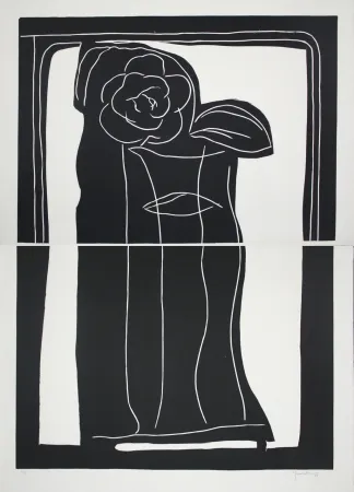 Linolschnitt Hernandez Pijuan - Gerro amb flors / Vase with Flowers