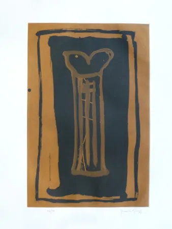 Aquatinta Hernandez Pijuan - Gerro ocre