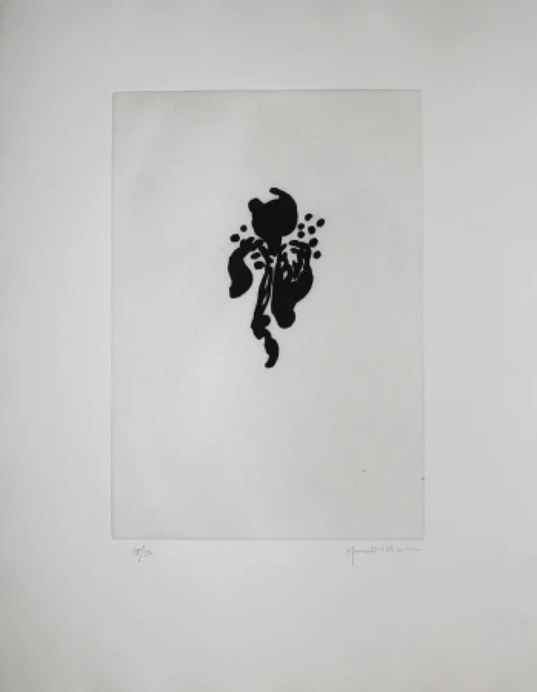 Aquatinta Hernandez Pijuan - Iris negre I (Black Iris I)