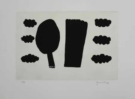 Aquatinta Hernandez Pijuan - Memòria de la Segarra II