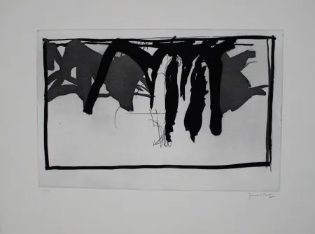 Radierung Und Aquatinta Hernandez Pijuan - Paisatge amb xiprers I