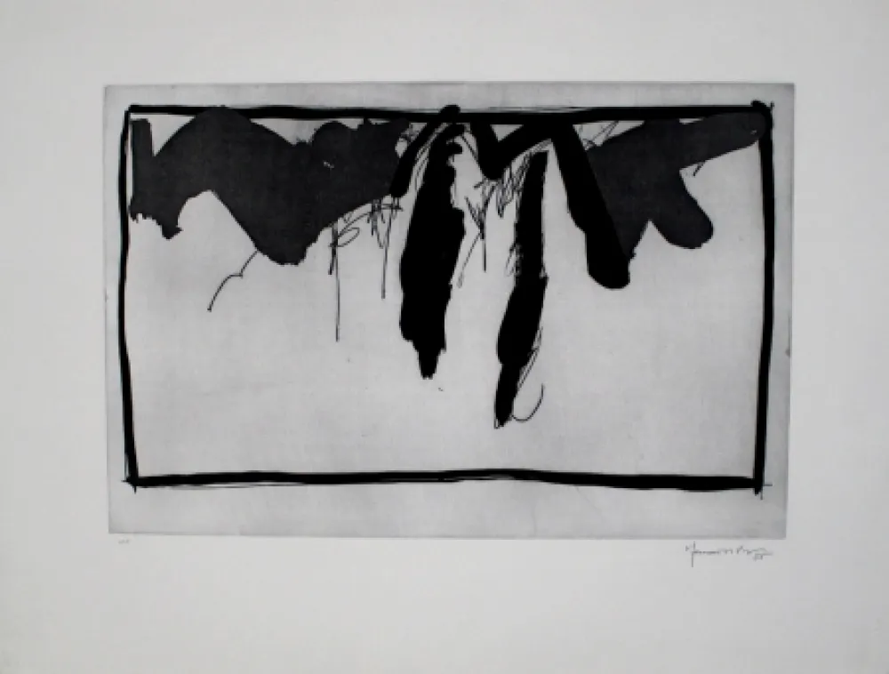 Radierung Und Aquatinta Hernandez Pijuan - Paisatge amb xiprers II / Landscape with Cypresses II