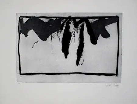 Radierung Und Aquatinta Hernandez Pijuan - Paisatge amb xiprers II / Landscape with Cypresses II