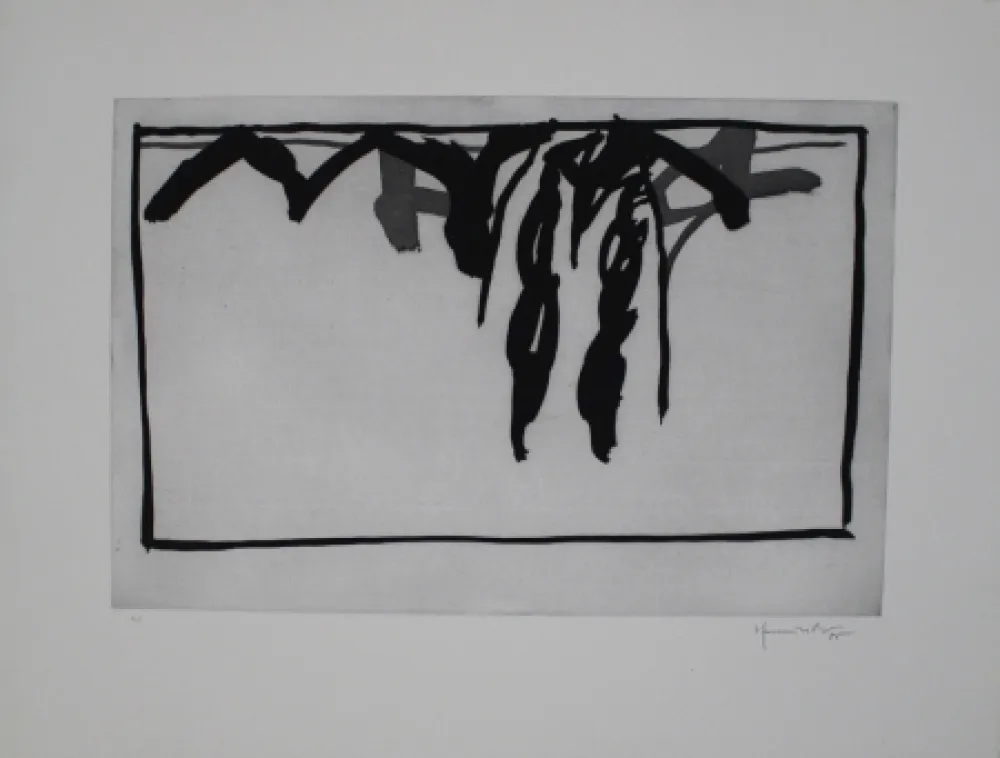 Aquatinta Hernandez Pijuan - Paisatge amb xiprers III / Landscape with Cypresses III