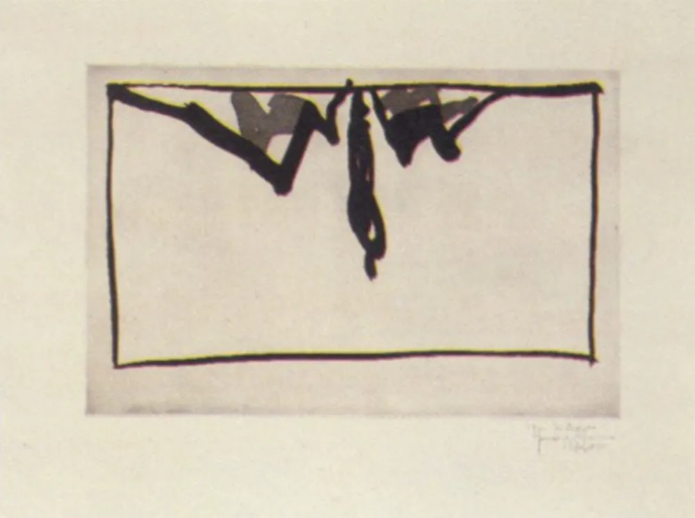 Aquatinta Hernandez Pijuan - Paisatge amb xiprers- IV