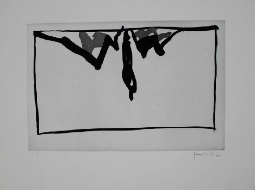 Aquatinta Hernandez Pijuan - Paisatge amb xiprers IV / Landscape with Cypresses IV