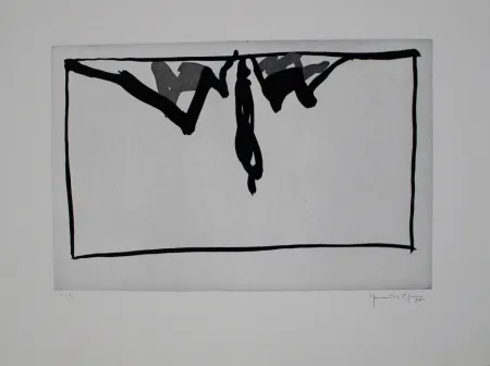 Aquatinta Hernandez Pijuan - Paisatge amb xiprers IV / Landscape with Cypresses IV