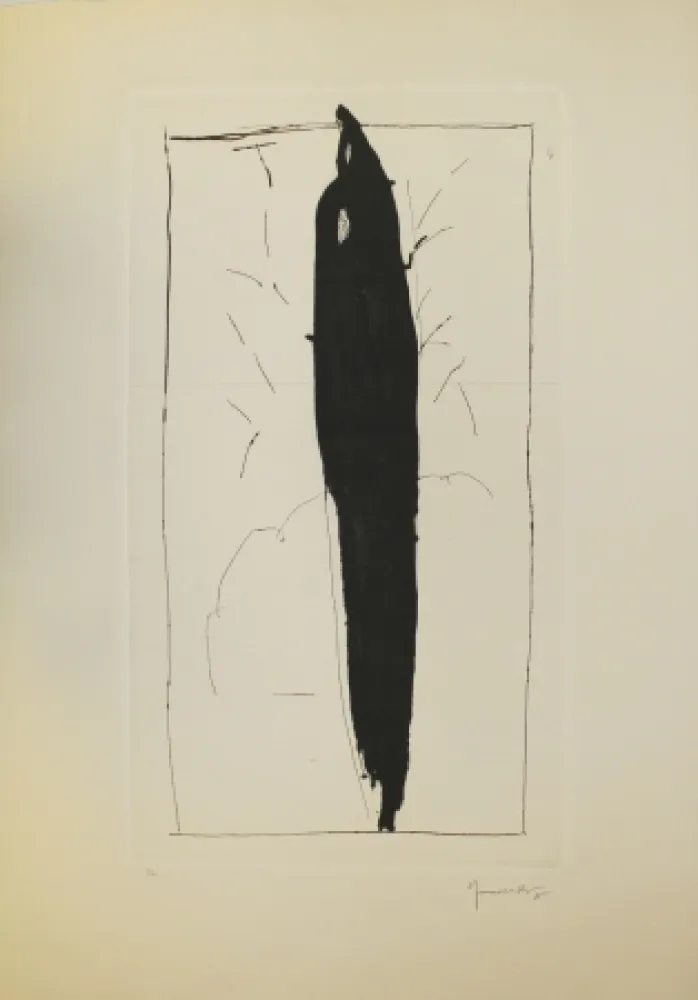 Kaltnadelradierung Hernandez Pijuan - Xiprer (Cypress)