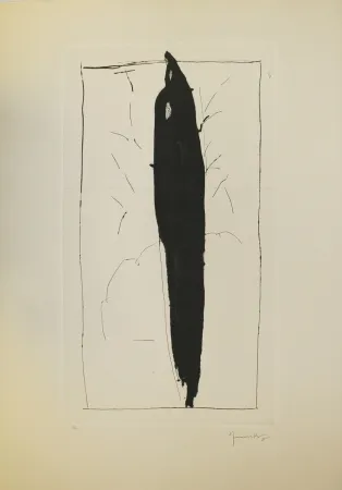 Kaltnadelradierung Hernandez Pijuan - Xiprer (Cypress)