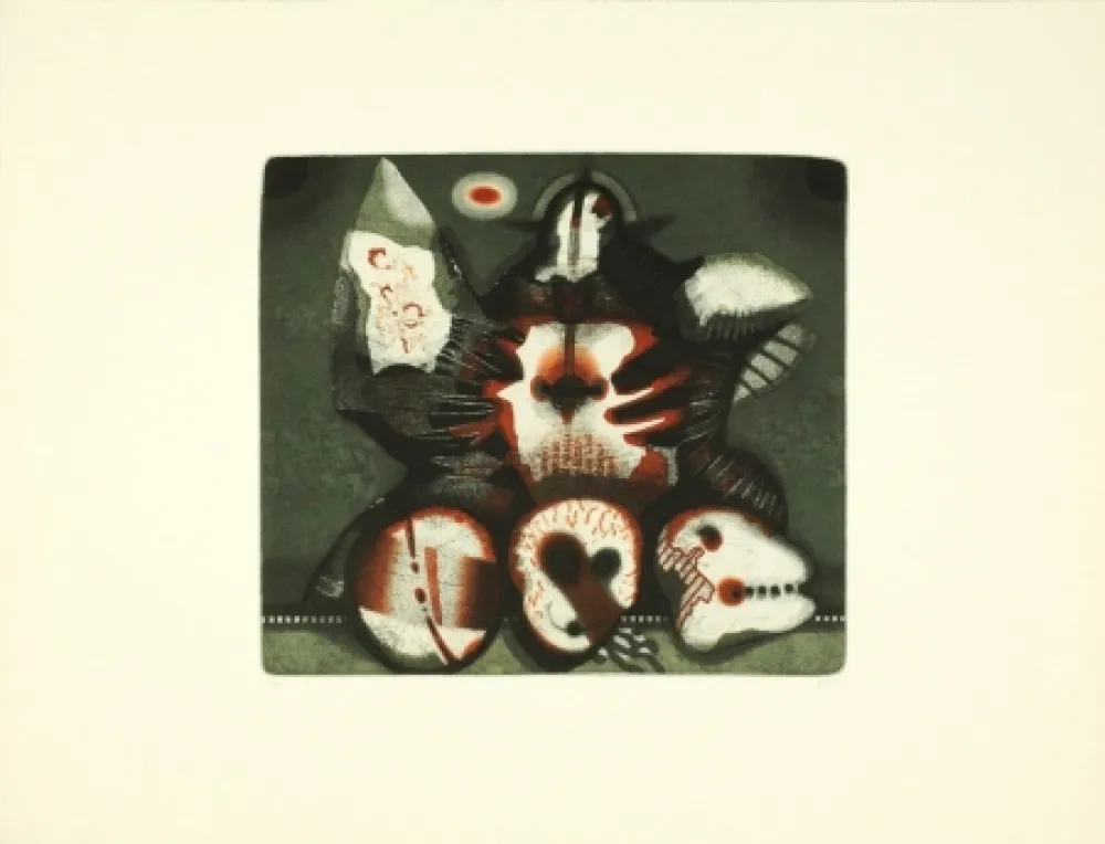 Aquatinta Heuer - Drei Köpfe (Three Heads)