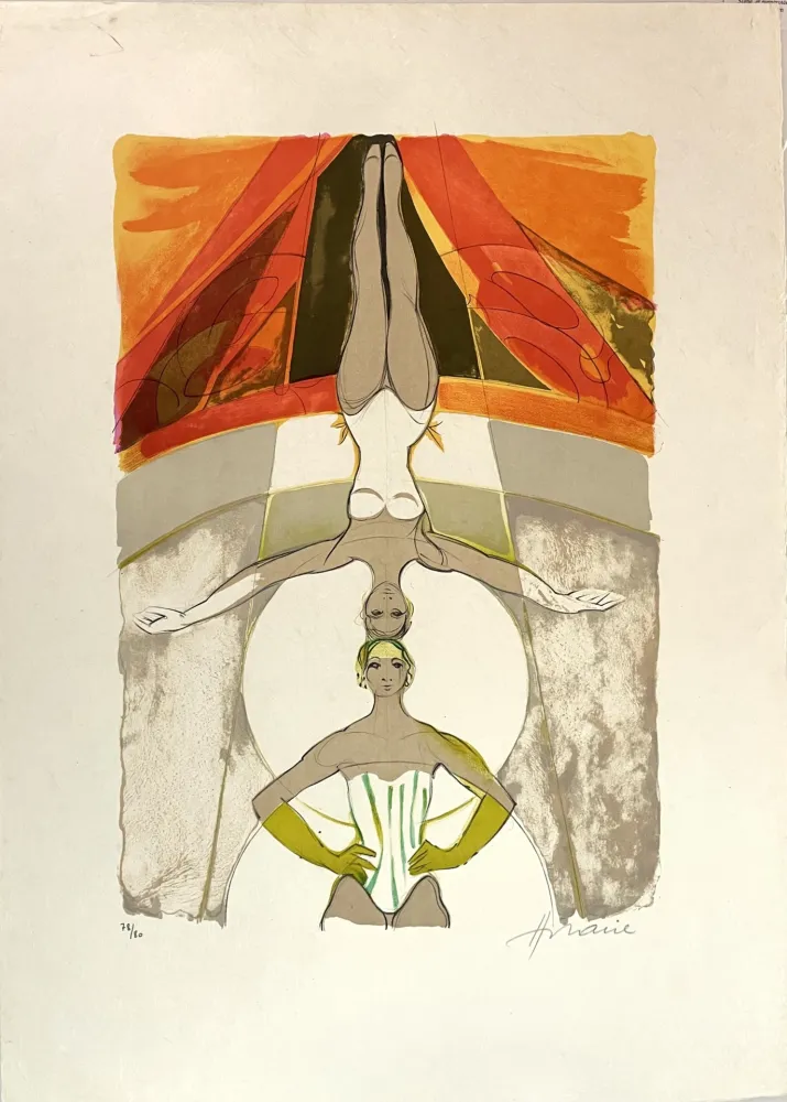 Lithographie Hilaire - Les Equilibristes