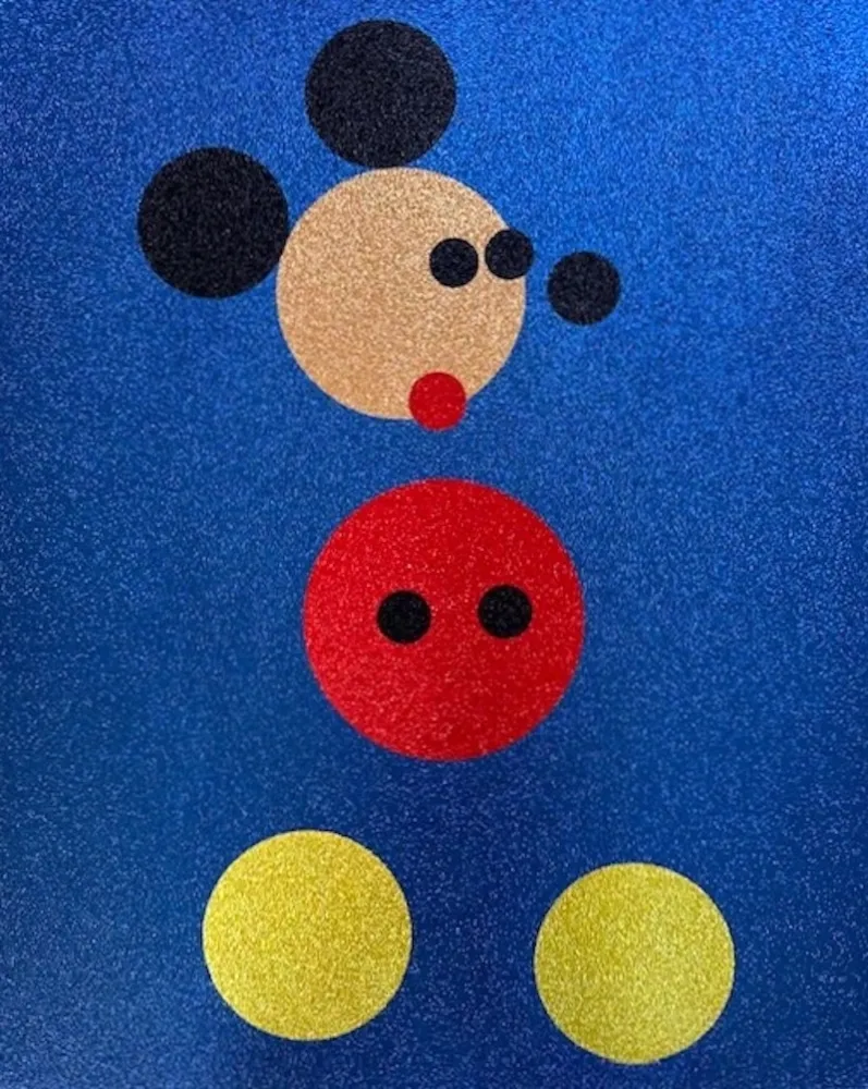 Siebdruck Hirst - Mickey (Blue Glitter)