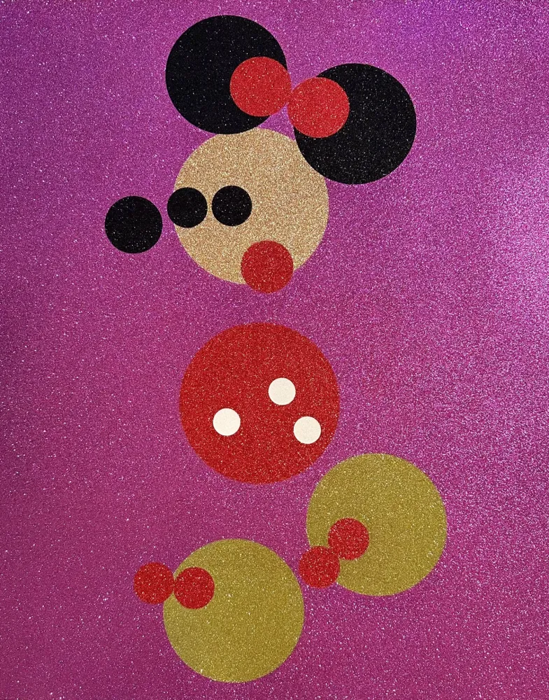 Siebdruck Hirst - Minnie (Pink Glitter)