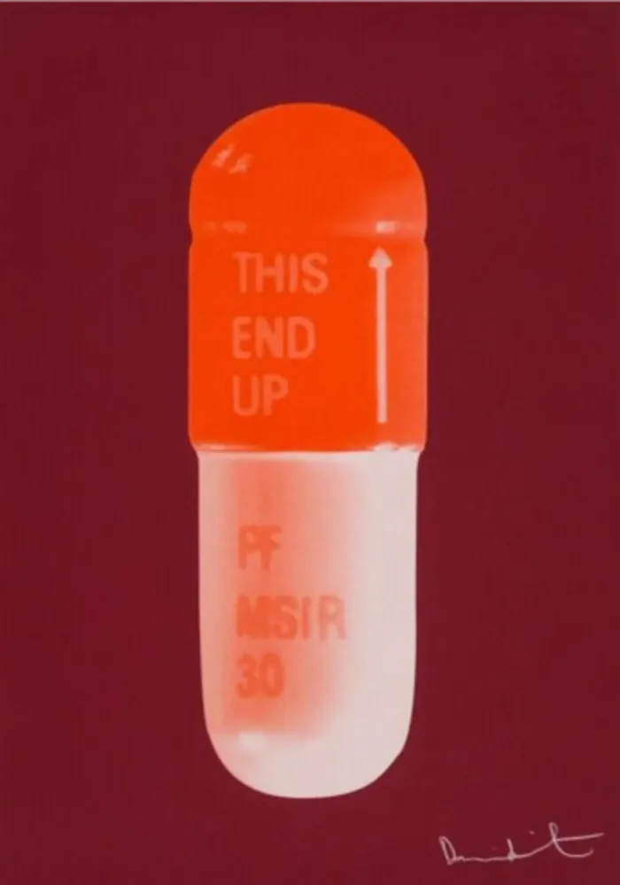 Siebdruck Hirst - The Cure (Sienna Red/Tangerine/Light Tangerine)