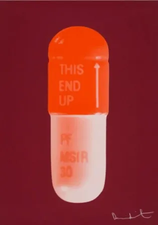 Siebdruck Hirst - The Cure (Sienna Red/Tangerine/Light Tangerine)