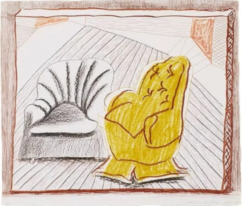 Lithographie Hockney - A Picture of Two Chairs