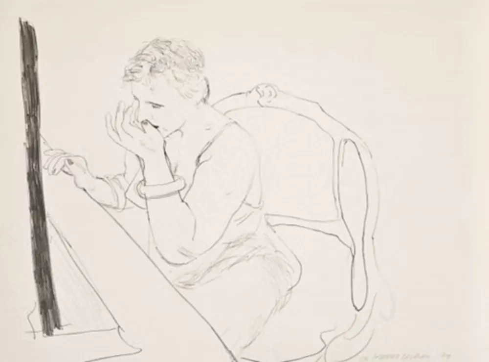 Lithographie Hockney - Celia Adjusting Her Eyelash