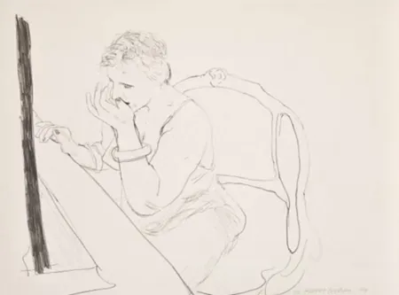Lithographie Hockney - Celia Adjusting Her Eyelash