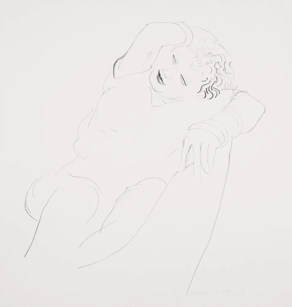 Lithographie Hockney - Celia Reclining