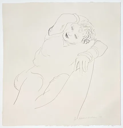 Lithographie Hockney - Celia Reclining