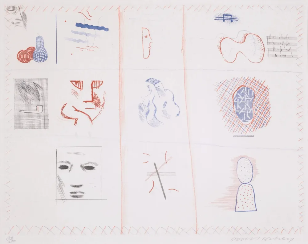 Radierung Und Aquatinta Hockney - Franco-American Mail (from The Blue Guitar)