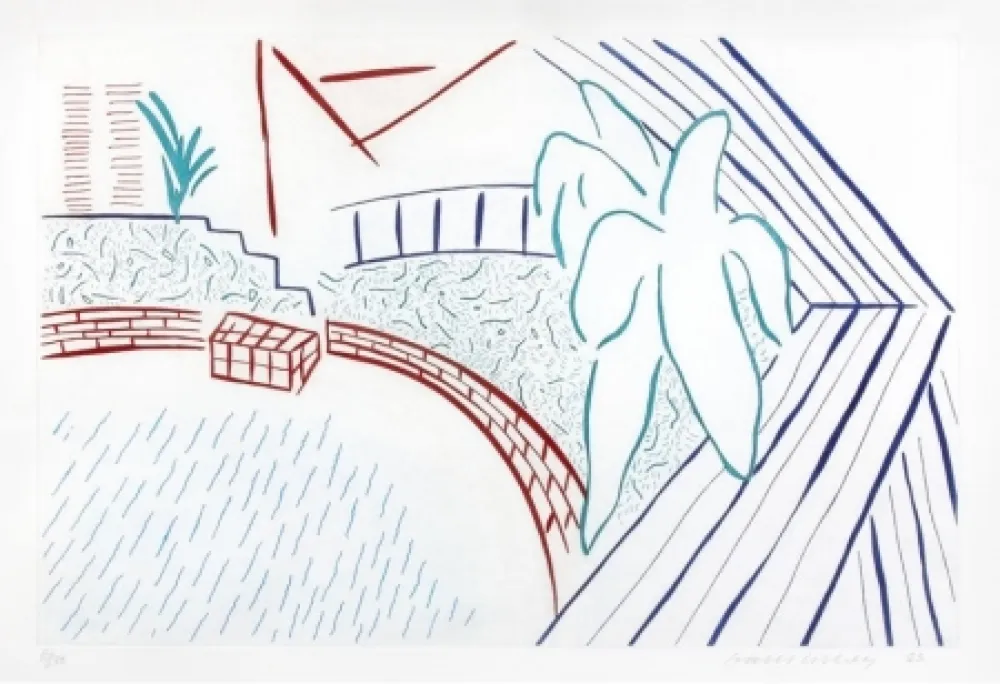 Aquatinta Hockney - My pool and terrace