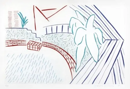 Aquatinta Hockney - My pool and terrace
