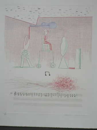 Radierung Hockney - Parade (from the blue guitar)