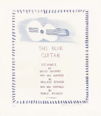 Radierung Und Aquatinta Hockney - The Blue Guitar: title page