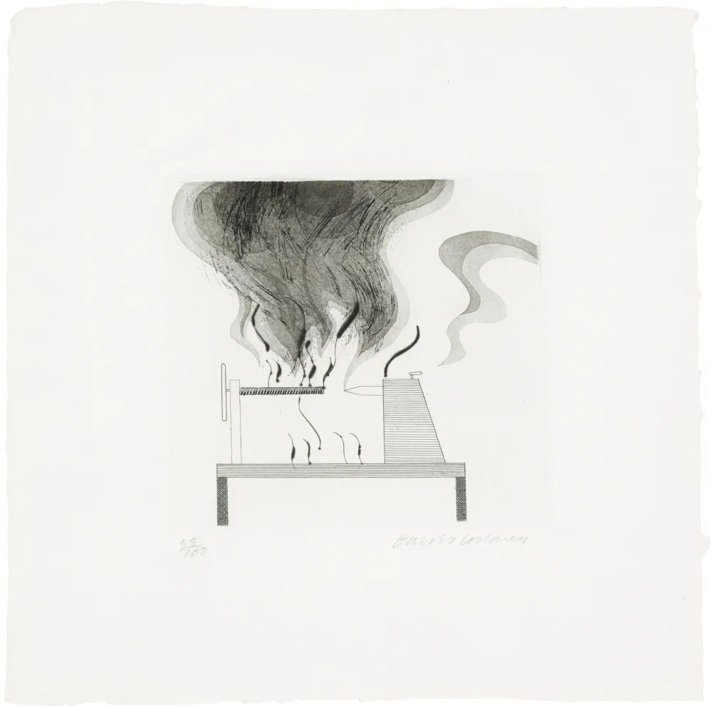 Multiple Hockney - The Lathe and Fire