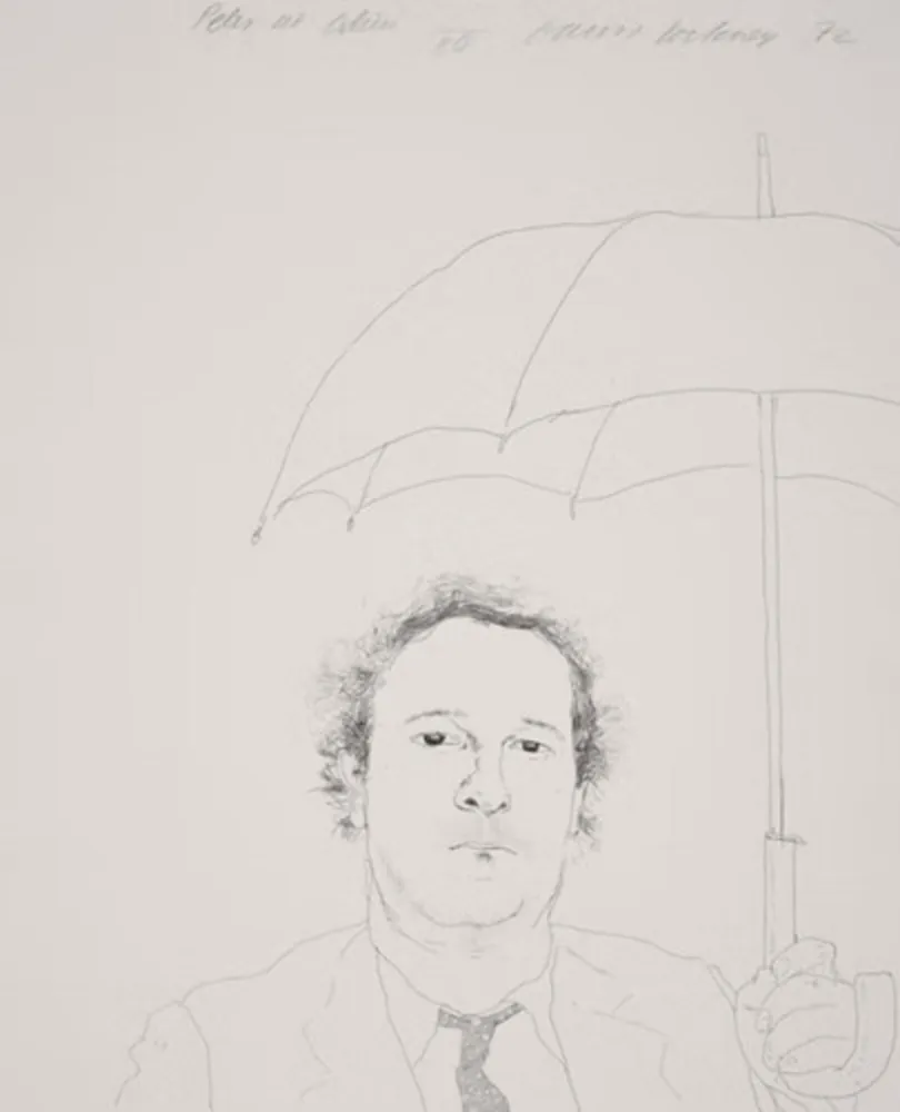 Radierung Und Aquatinta Hockney - The Restaurateur - Peter At Odins