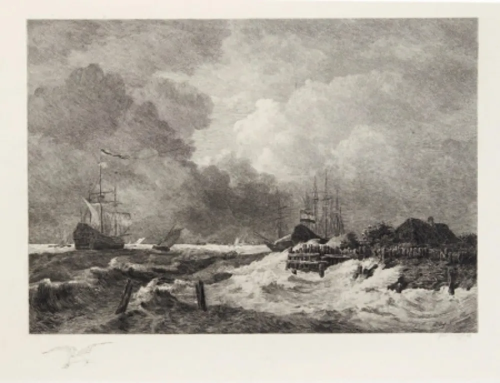 Stich Huet - La tempête (The Storm) [with] Brisants, Granville (Breakers, Granville)