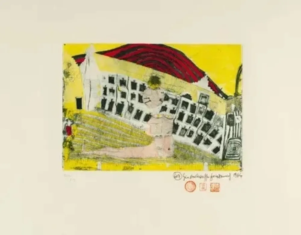 Stich Hundertwasser - Madchenfun in grass (1964)