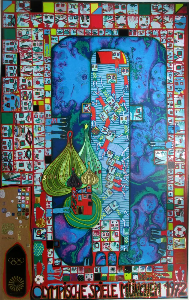 Siebdruck Hundertwasser - OL 1972
