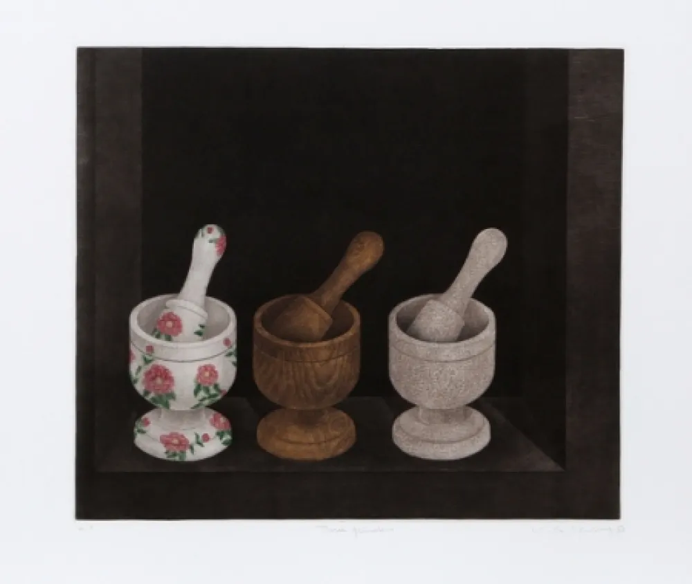 Mezzotinto Hwang - Three Mortars and Pestle