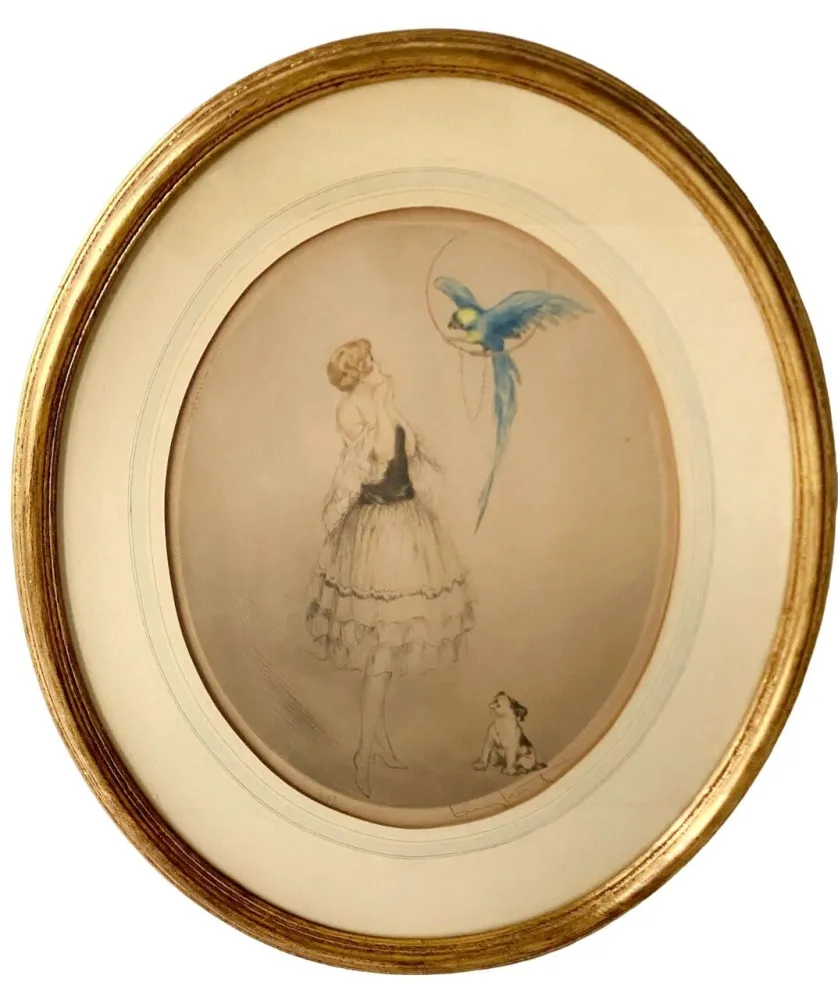 Radierung Und Aquatinta Icart - Blue Parrot