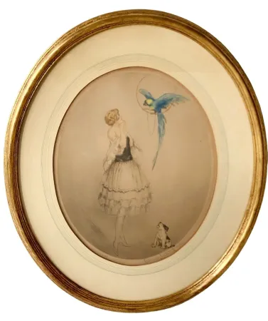 Radierung Und Aquatinta Icart - Blue Parrot