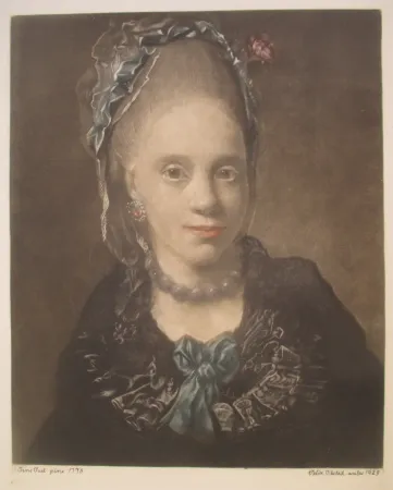 Mezzotinto Ilsted - Portrait of a Lady - after Jens Juel