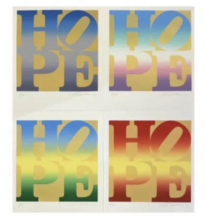 Siebdruck Indiana - Four Seasons of Hope (Gold)