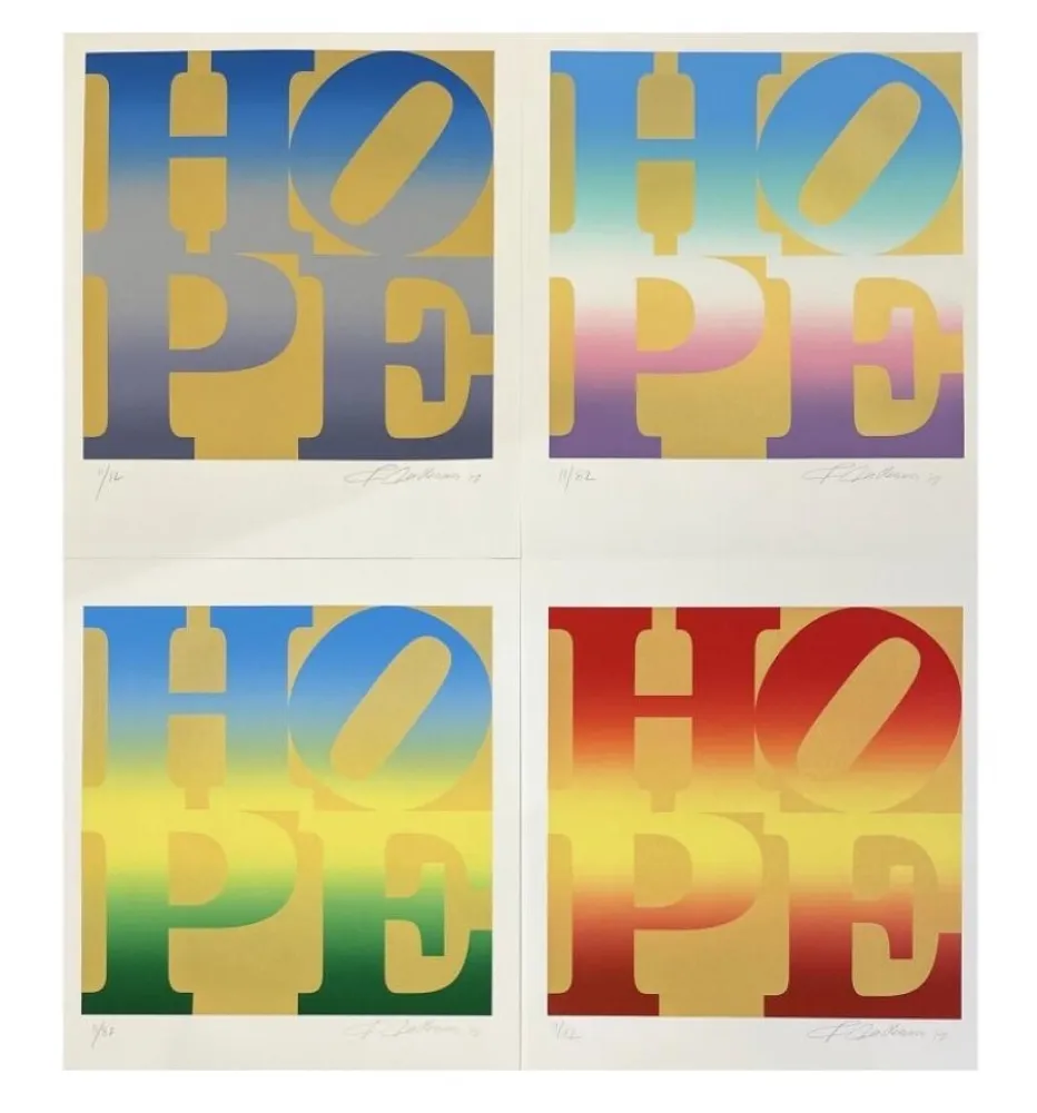 Siebdruck Indiana - Four Seasons of Hope (Gold), 2012