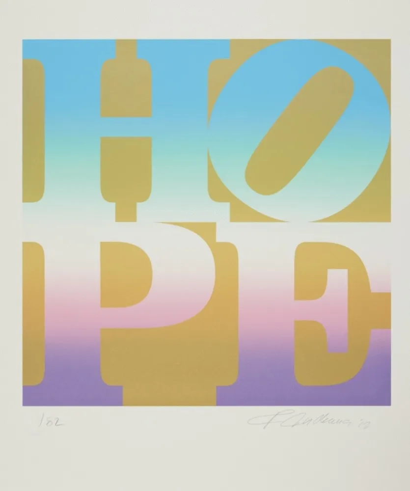 Siebdruck Indiana - Four Seasons of Hope: Spring (Gold)