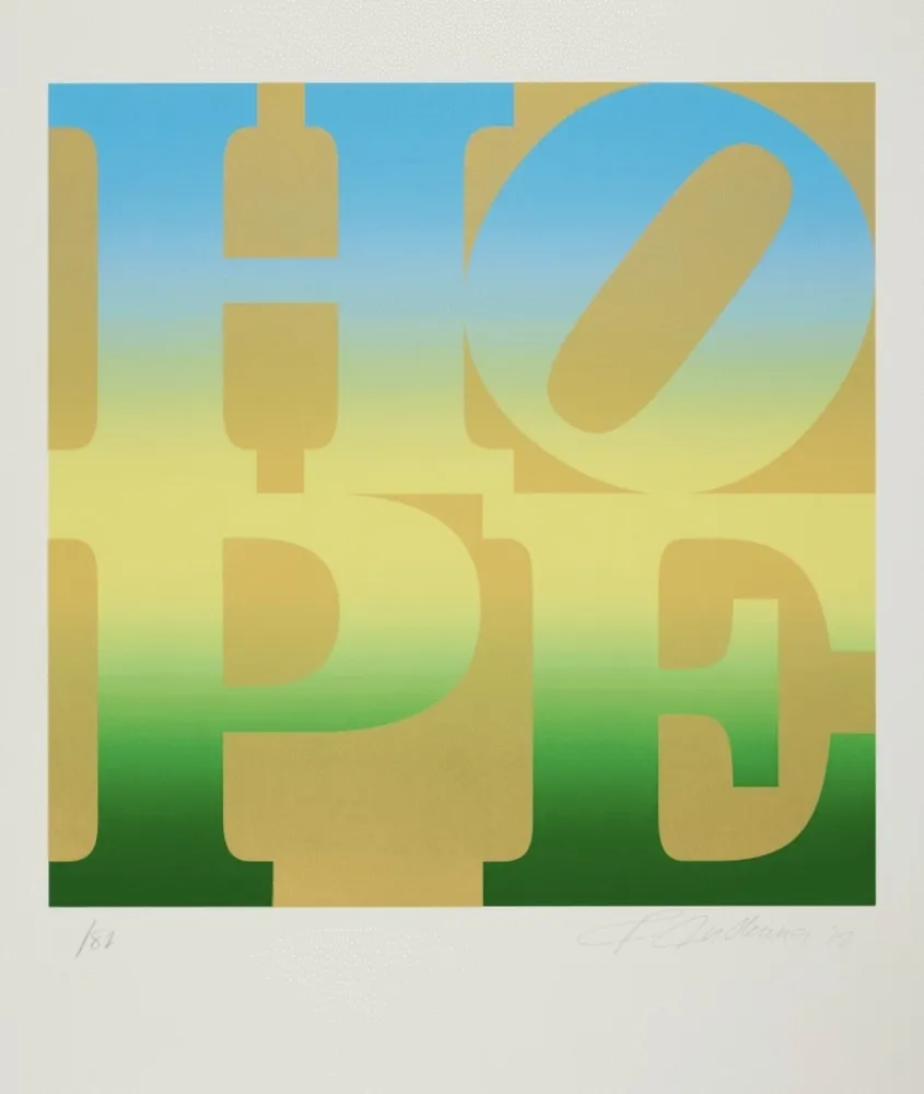 Siebdruck Indiana - Four Seasons of Hope: Summer (Gold)